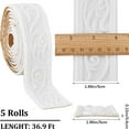 thumbnail image 2 of 443 x 2in Crown Molding Peel and Stick Foam White Self Adhesive Flexible Trim 3D Sticky Vintage Decorative Wallpaper Border Wall Edging Foam Baseboard Mirror Border Wall Lines Hotel DIY Decor, 2 of 9