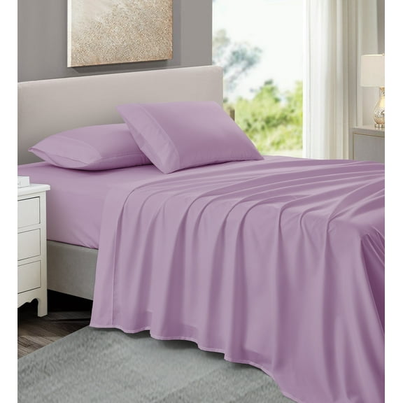 NC Home Fashions Sheet Set - Soft Classic 300 Thread Count Microfiber, 4 Pieces - Full, Lupine