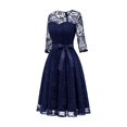 thumbnail image 1 of Vestido de encaje acampanado ideal para bodas y fiestas de gala, 1 of 2