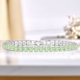 thumbnail image 2 of JeenMata Enorme Agosto de Corte Princesa de 11 Quilates - Peridoto - Pulsera de Tenis con Piedra Natal para Mujer Diseño de Eternidad - Chapado en Oro Blanco, 2 of 6