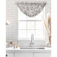 thumbnail image 4 of Waterfall Valances for Windows, Farmhouse Grey Kitchen Sheer Valance Curtains, Vintage Flower Leaf Botanical Plant Rod Pocket Elegant Swag Valances for Living Room Bedroom, 47.2"x38.5", 1 Panel, 4 of 8