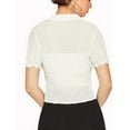 thumbnail image 3 of Lovito Casual Collar See Through Sleeve Hem Elastic Women Blouse, 3 of 5