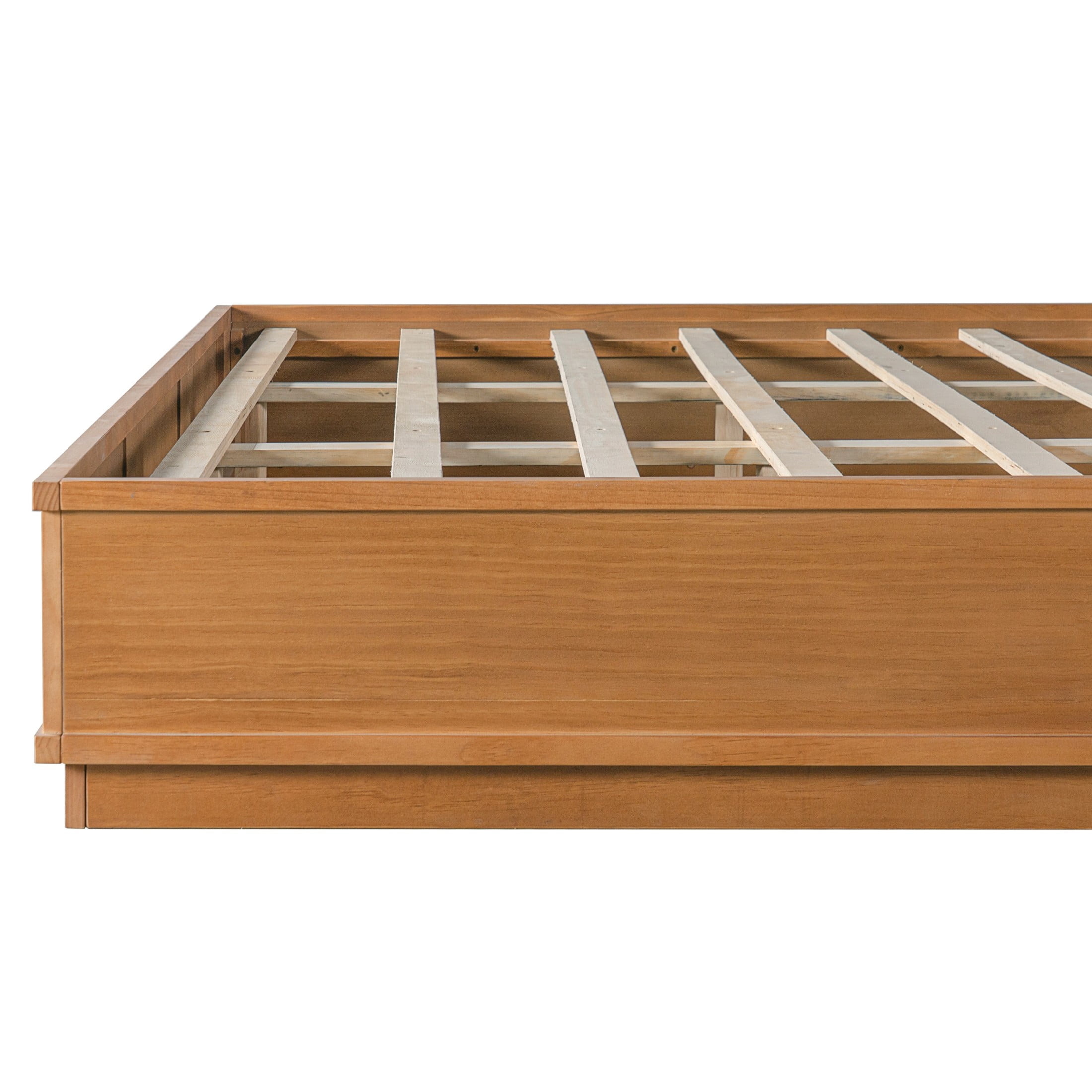 Christopher Knight Home Retro King Size Wood Platform Bed with 56" High Panel Headboard, Natural