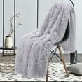 thumbnail image 2 of Softlife Extra Soft Faux Fur Throw Blanket with Sherpa Warm Underside, 50"x60" , Gray, 2 of 6