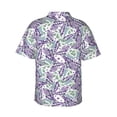 thumbnail image 3 of Balery Lavender Flowers Print Men's Hawaiian Shirts Short Sleeve Beach Shirt Relaxed Fit Vacation Button Down Shirts-XX-Large, 3 of 9
