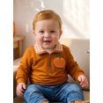 thumbnail image 5 of RUINIXCW Toddler Boy Girl Halloween Outfit Infant Baby Girl Boy Fall Winter Sweatshirt Clothes Pumpkin Embroidery Lapel Neck Half Zipper Long Sleeve Pullover Tops, 5 of 9