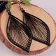 thumbnail image 3 of BRIGHTFUFU 1 par de aretes bohemios hoja cuelga pendientes joyería bohemia para mujeres, 3 of 7