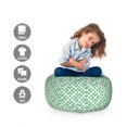 thumbnail image 2 of Mint Storage Toy Bag Chair, Shabby Fashion Abstract Squares Vintage Pattern Checkered Striped Crosswise, Stuffed Animal Organizer Washable Bag, Small Size, Jade and Almond Green, by Ambesonne, 2 of 3