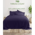 thumbnail image 2 of 30-INCH EXTRA DEEP POCKETS - 6 PC Short King Giza Sheets - (Extra Pillowcases, Fitted & Flat) 700-Thread-Count 100% Giza Cotton- 700TC Cotton- Plum, 2 of 7