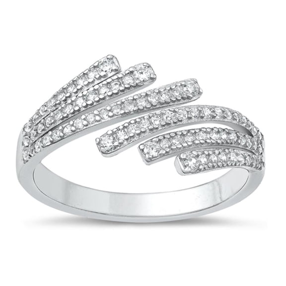 White Cubic Zirconia Wholesale Mid Modern Ring .925 Sterling Silver Band Jewelry Female Male Size 7