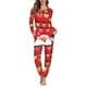 thumbnail image 2 of Conjunto de pijama de dos piezas para mujer, jersey de manga larga con diseño navideño, ropa de casa cómoda e informal, otoño, 2 of 4