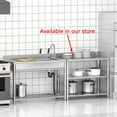 thumbnail image 3 of 47*20*37 inch Free Standing Stainless-Steel Single Bowl Commercial Restaurant Kitchen Sink Set w/Faucet & Drainboard, Prep & Utility Washing Hand Basin w/Workbench & Storage Shelves, 3 of 8