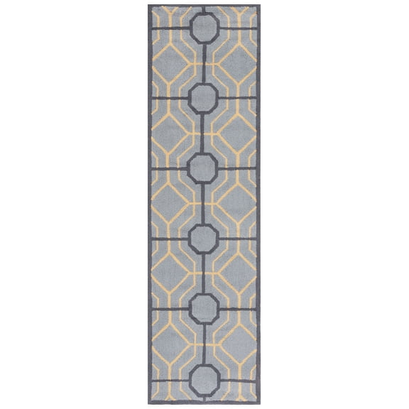 SAFAVIEH Four Seasons Tylar Geometric Runner Rug, Grey/Gold, 2'3" x 8'