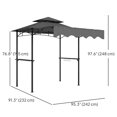 thumbnail image 3 of Outsunny 8' x 7.6' Grill Gazebo, Double Tiered Barbecue Gazebo, Dark Grey, 3 of 10