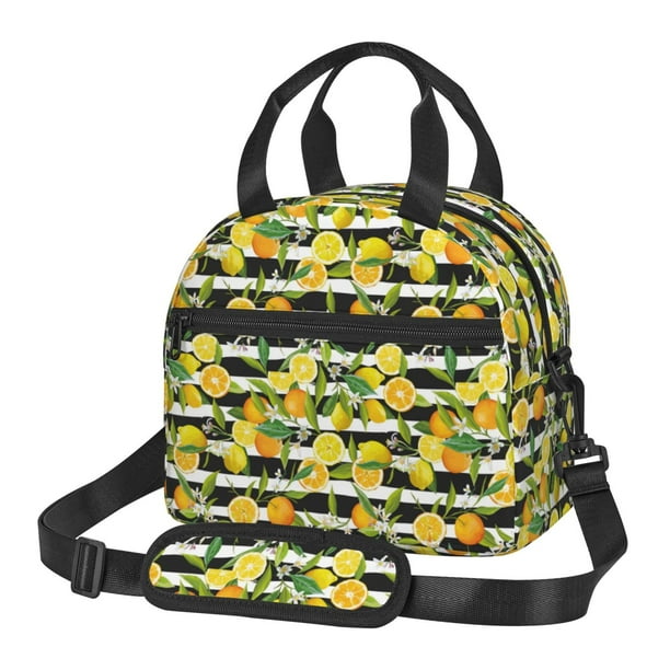 Disketp Orange and Lemon Lonchera Térmica para Mujer y Hombre, Bolsa de Almuerzo Reutilizable e Impermeable para Trabajo, Viajes y Picnic