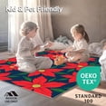 thumbnail image 4 of ODIKA 6'x9' Machine Washable Non-Slip Area Rug, Poinsettia Bloom Botanical Print with Seasonal Flower Arrangements High Traffic Rug, Red, 507723, 4 of 5