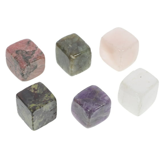 RUNROTOO 6 Pcs Whiskey Stone Ice Cubes Quartz Stone Chilling Drinks Accessories for Home Use