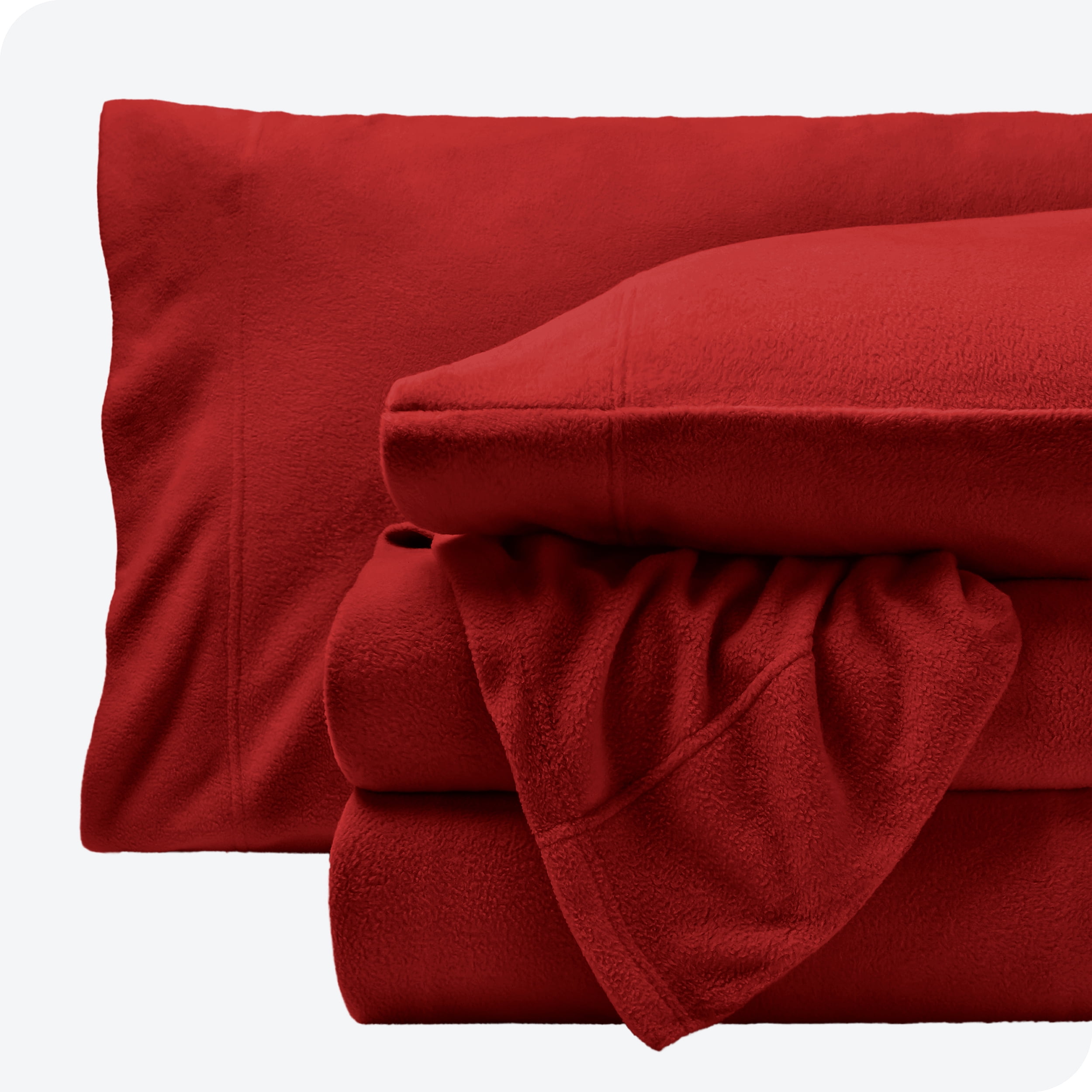 Bare Home Fleece Sheet Set, King - Red