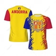 thumbnail image 2 of Exclusive design Andorra Flag Grain 3D Printed Men For Running Bike Soccer Tennis Fitness Sports tshirt Mesh Fans Short T-shirt, 2 of 10