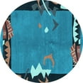 thumbnail image 1 of Ahgly Company Indoor Round Abstract Light Blue Modern Area Rugs, 7' Round, 1 of 4