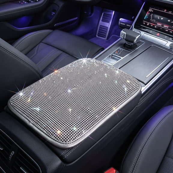 Universal Bling Console Cover, Rhinestone Armrest Protector, Car Interior Accessories