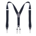 thumbnail image 4 of SGFCWSX Men's X-Back Suspenders, 4-Clip Elastic Adjustable Formal Casual Black, 4 of 4