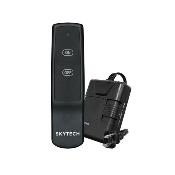 Skytech 1420-A On-Off Fireplace Remote Control, 110V AC Receiver - Two-Button Handheld Transmitter with Signal Light
