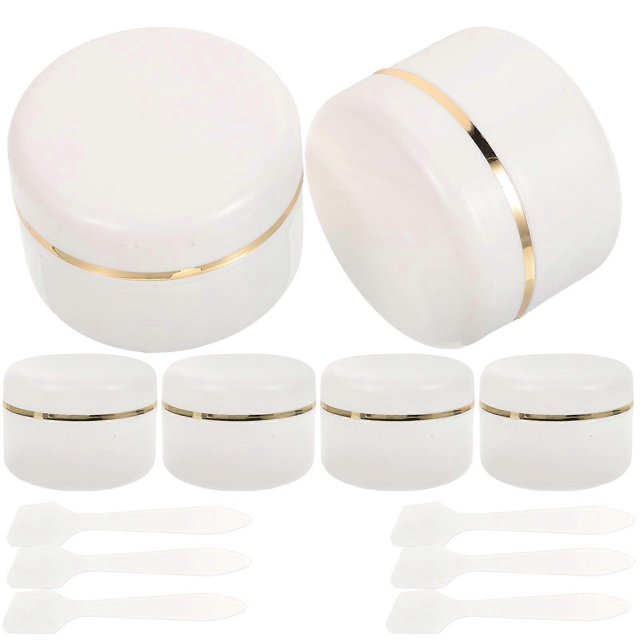 6pcs Empty Refillable Cosmetic Jars Makeup Face Cream Jar Travel Lotion Container with Spoon(90ML)