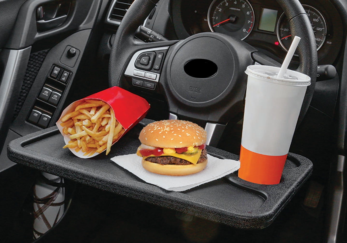 Car Steering Wheel Tray Desk for Car and Trucks for Convenient Eating and Working on the Road – Portable Multipurpose Car Tray