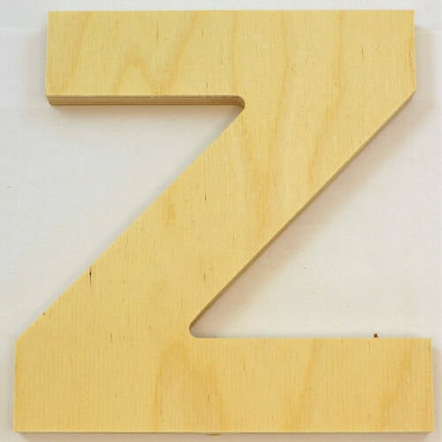 Package of 1, 10 Inch X 1/2" Thickness Baltic Birch Wood Letter "Z" in The Arial Font | Thick | Upper Case for Art & Craft Project, Made in USA