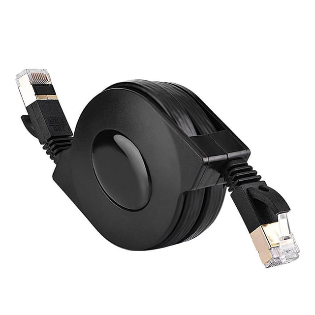 sweethay El remiendo retráctil CAT7 600MHz blindó el cable plano de Ethernet del cable de red del Lan Teléfono y Comunicación