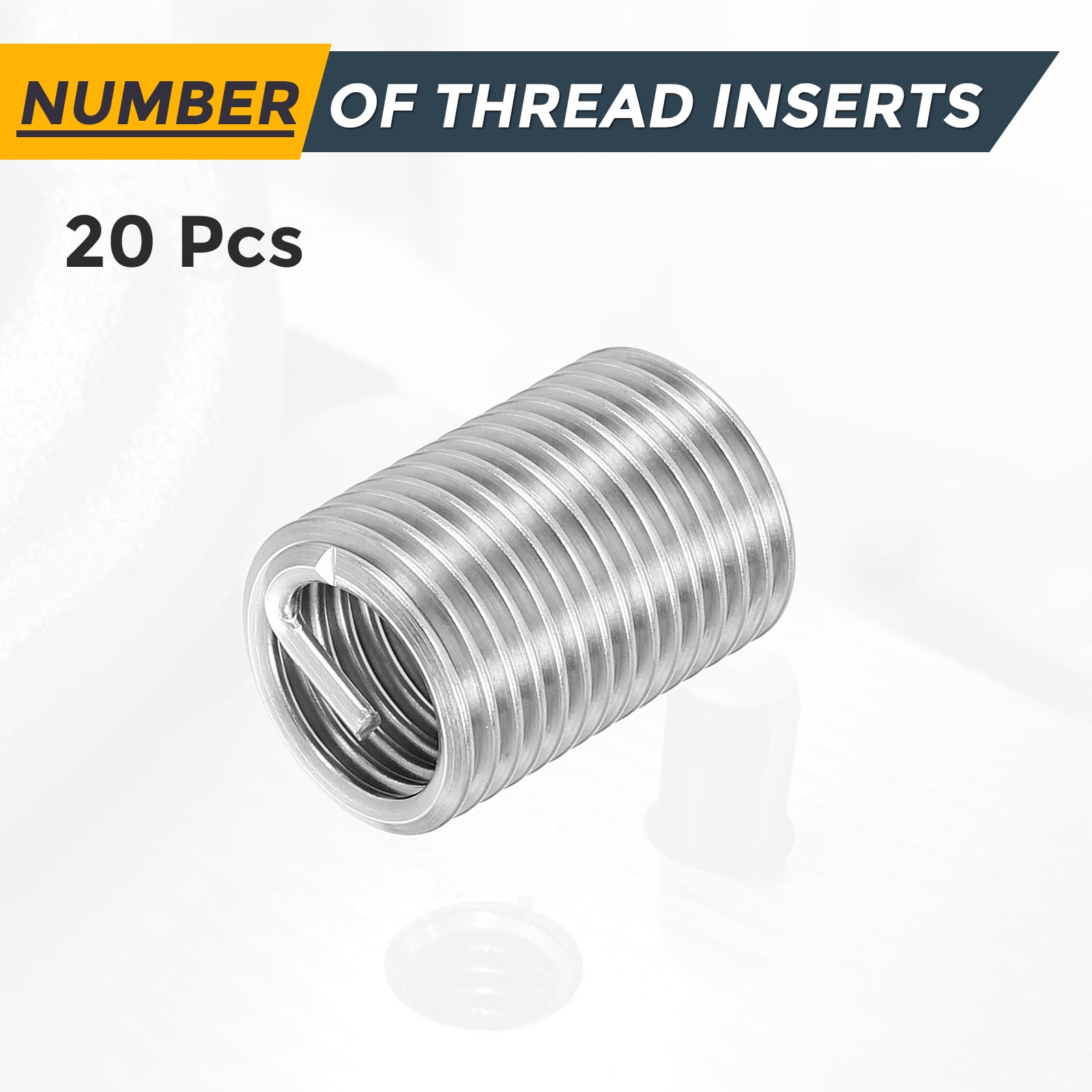 Uxcell 20pcs Wire Thread Inserts M14 x 2 x 2.5D Metric Helical Threaded Sleeve
