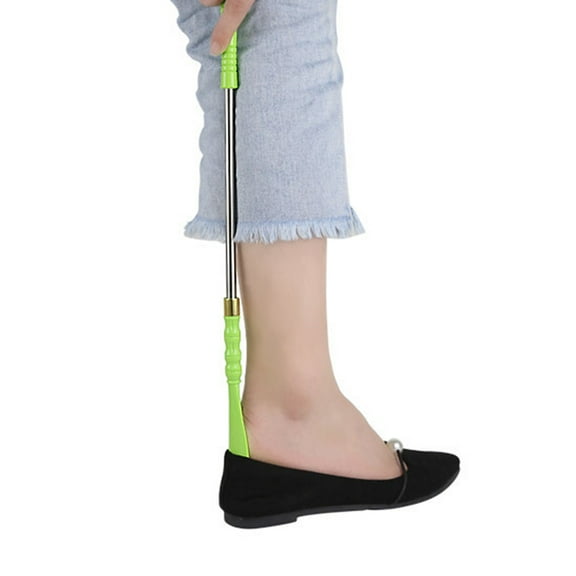 GOOHOCHY Stainless Steel Long Shoehorns for Easy Shoe Access Ideal for All Ages Green 47cm 2pcs Set