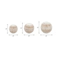 thumbnail image 4 of Decorative Ceramic Orbs for Home Decor - Coastal Inspired Sphere for Office Desk and Tabletop Decor - Casual Accent for Living Room, Bedroom, and Shelf Display - 6", 5", 4", Brown & White, 4 of 10