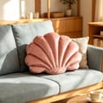 thumbnail image 4 of Soft Velvet Seashell Shaped Throw Pillow - Plush Lint Cushion for Sofa Couch Bed, Decorative Shell Accent Pillow for Living Room Bedroom, Cozy Home Decor Gift, 4 of 6