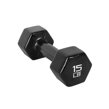 CAP Barbell Vinyl-Coated Dumbbell, Single 15lbs (Best Barbell For The Money)