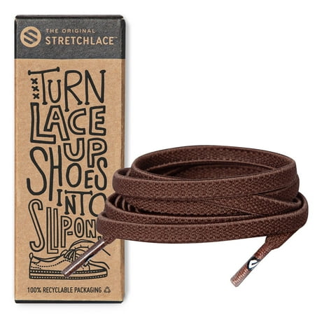 

The Original Stretchlace | Elastic Shoe Laces | Flat Stretch Shoelaces | Brown 45 in (114 cm)