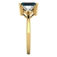 thumbnail image 3 of 2.82 ct Emerald Cut Natural London Blue Topaz 3 Stone 18K Yellow Gold Womens Engagement Ring, 3 of 5
