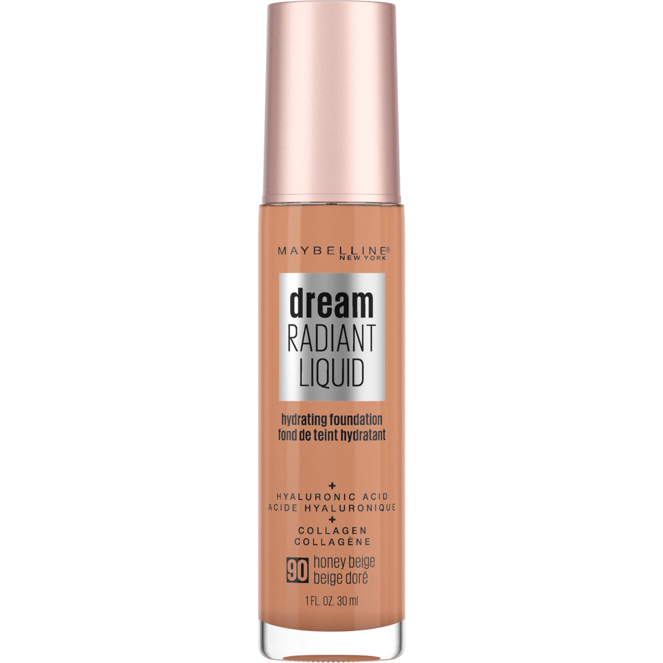(2 pack) Maybelline Dream Radiant Liquid Foundation Makeup, 90 Honey Beige, 1 fl oz