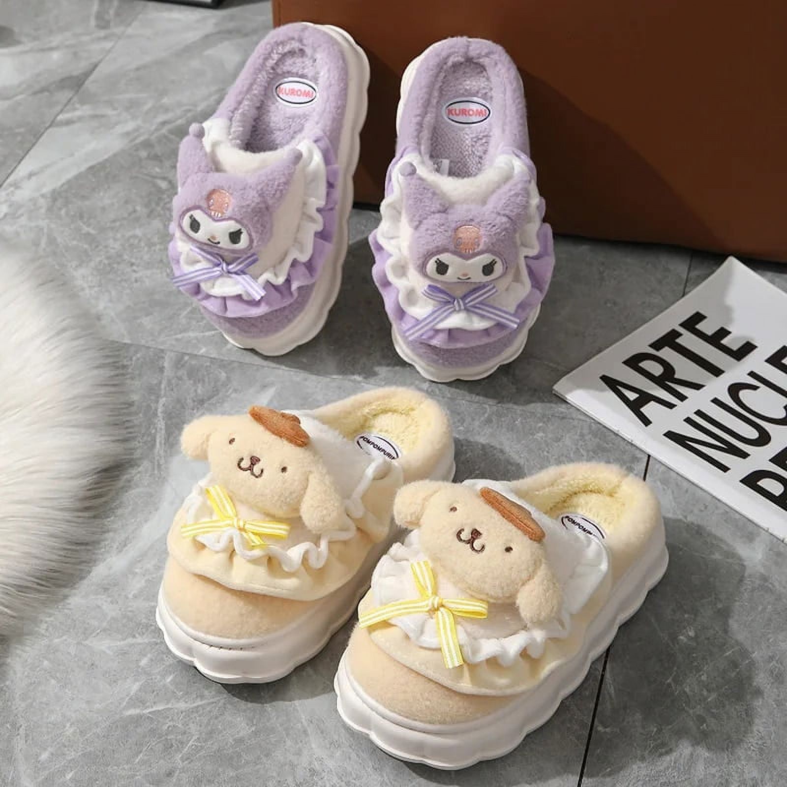 Cute Hello Kitty Slipper For Women Girls Cartoon Sanrio Melody Winter