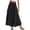 A-Black378, variant on Bibifish Womens Midi Skirts Solid Smocked Waist Skirts A Line Flowy Skirts Romantic Date Night Soft Flattering Classic Style Skirts