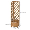 thumbnail image 3 of Outsunny Jardinière Surélevée en Bois avec Treillis, Brun, 3 of 10