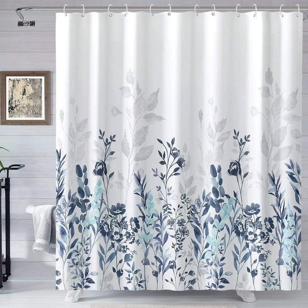 Light blue and cheap white shower curtains