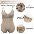 thumbnail image 3 of QRIC Women's Sexy Deep V Neck Body Shaper Hook Thong Shapewear Bodysuit Wireless Tank Tops, 3 of 6