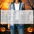 thumbnail image 3 of Enjoytime Womens Cardigan Halloween Print Denim Patchwork Long Sleeve Jacket Button Down Oversized Fall Winter Outerwear, 3 of 6