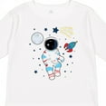 thumbnail image 4 of Inktastic Astronaut the Moon Spaceship and Shooting Star for Light Colors Boys or Girls Long Sleeve Toddler T-Shirt, 4 of 5