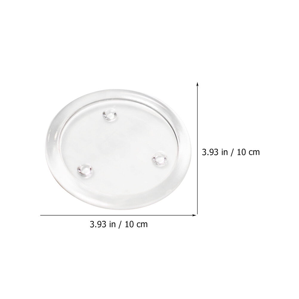 2pcs Clear Glass Candle Plates Round Clear Pillar Candle Plates for