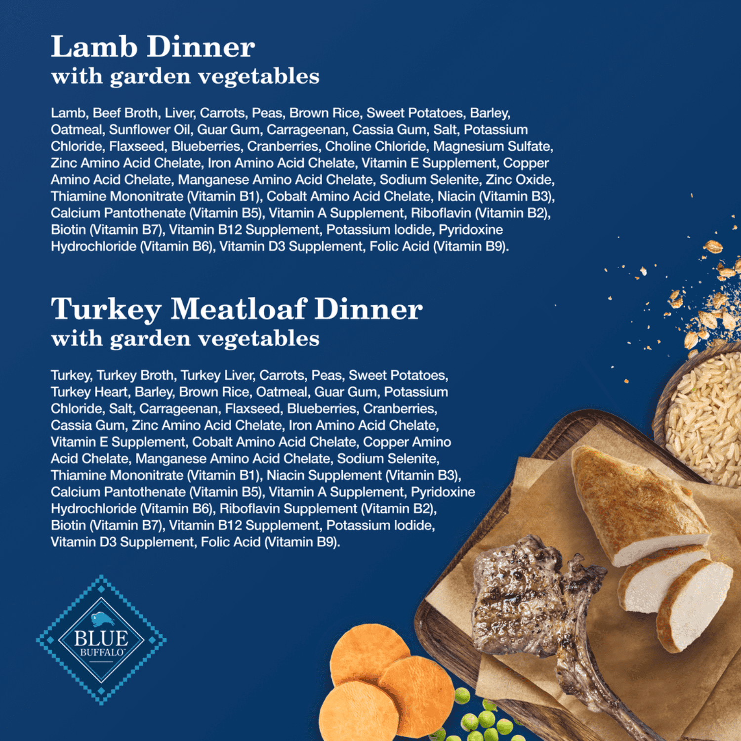 Blue Buffalo Homestyle Recipe Variety Pack Adult Lamb & Turkey Canned Dog Food, Count Variety Pack