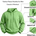 thumbnail image 3 of RJMDKXZ Fleece Hoodies for Men Pullover Loose Fit Casual Solid Long Sleeve Drawstring Fleece Lined Sweatshirts Comfy Warm Tops with Hood, 3 of 7