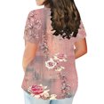 thumbnail image 3 of Patlollav Plus Size Tops For Women Trendy Floral Print Short Sleeve Tshirt Lightweight Crewneck Tee Shirts Casual Loose Pullover Tee, 3 of 5
